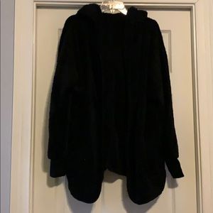 Black Sherpa Jacket with Hood
